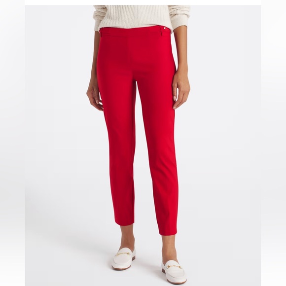 Violets & Roses Pants - NWOT/EUC Tenney Mid Rise Slim Straight Ankle Trouser in Bright Red